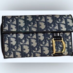 Project Wallet Christian Dior Bifold Wallet in Blue Dior Oblique Jacquard Canvas